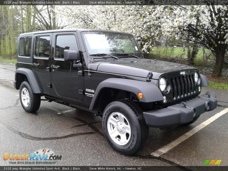 2018 Jeep Wrangler Unlimited Sport 4x4 Black / Black Photo #4