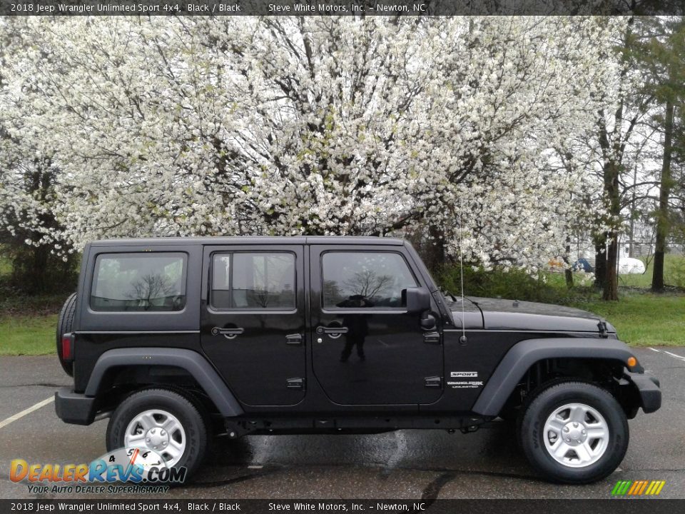 2018 Jeep Wrangler Unlimited Sport 4x4 Black / Black Photo #5