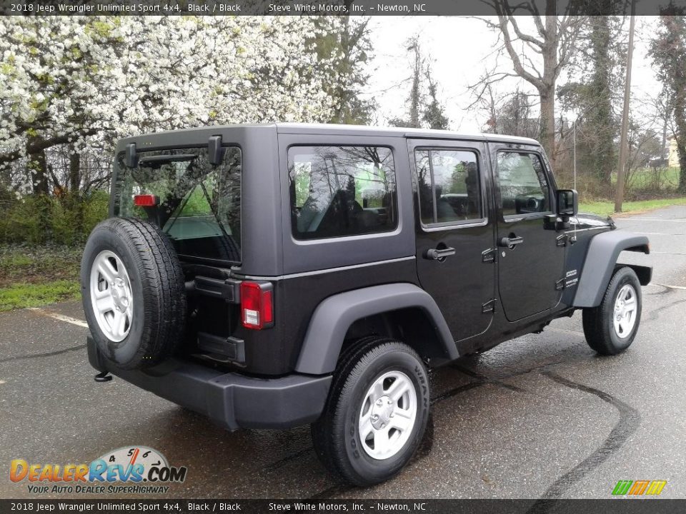 2018 Jeep Wrangler Unlimited Sport 4x4 Black / Black Photo #6