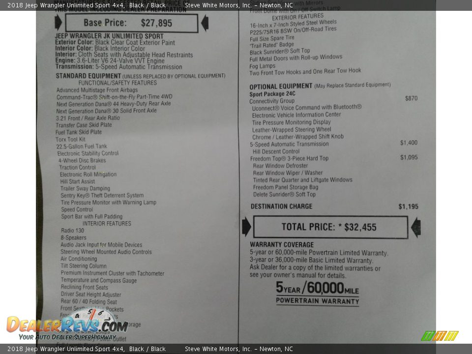 2018 Jeep Wrangler Unlimited Sport 4x4 Black / Black Photo #30