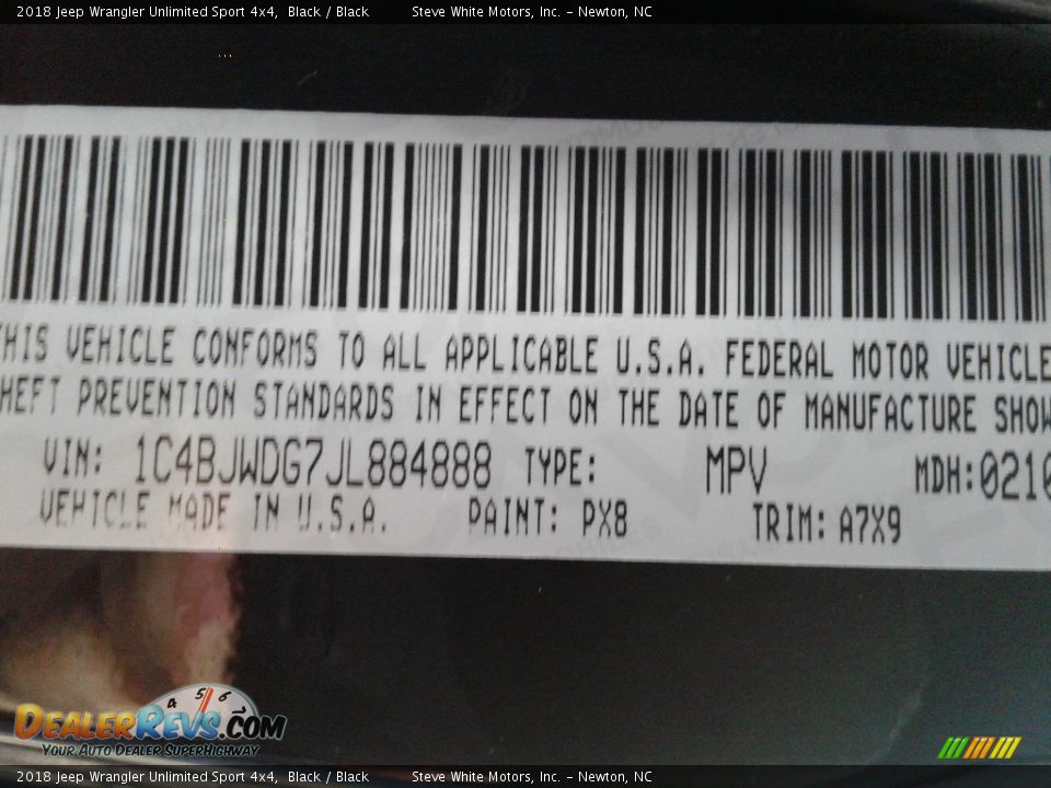 2018 Jeep Wrangler Unlimited Sport 4x4 Black / Black Photo #31
