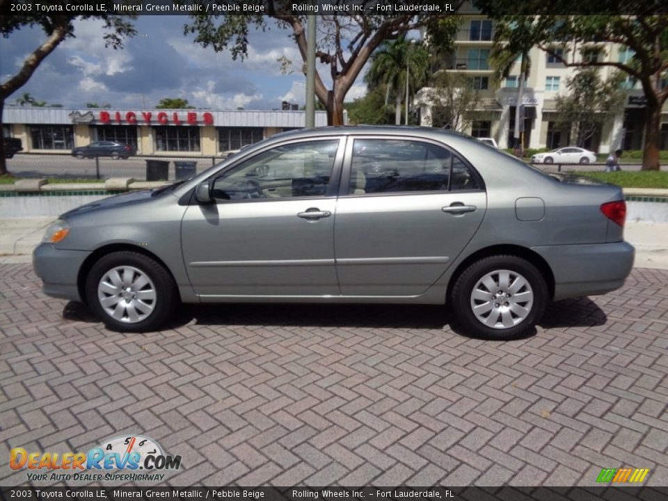2003 Toyota Corolla LE Mineral Green Metallic / Pebble Beige Photo #3