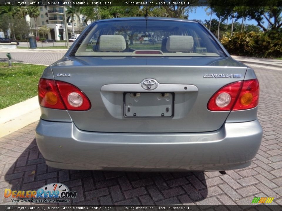 2003 Toyota Corolla LE Mineral Green Metallic / Pebble Beige Photo #7