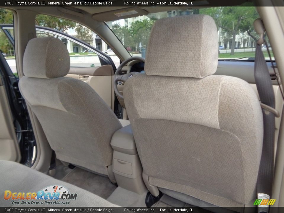 2003 Toyota Corolla LE Mineral Green Metallic / Pebble Beige Photo #12