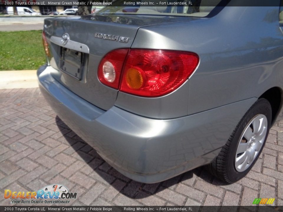 2003 Toyota Corolla LE Mineral Green Metallic / Pebble Beige Photo #19