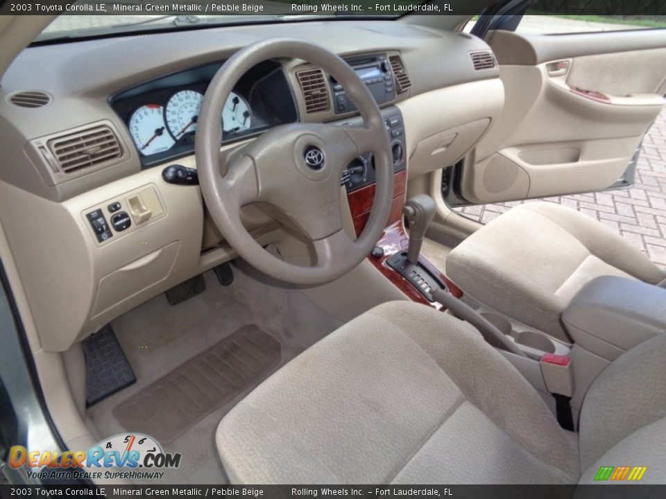 2003 Toyota Corolla LE Mineral Green Metallic / Pebble Beige Photo #24