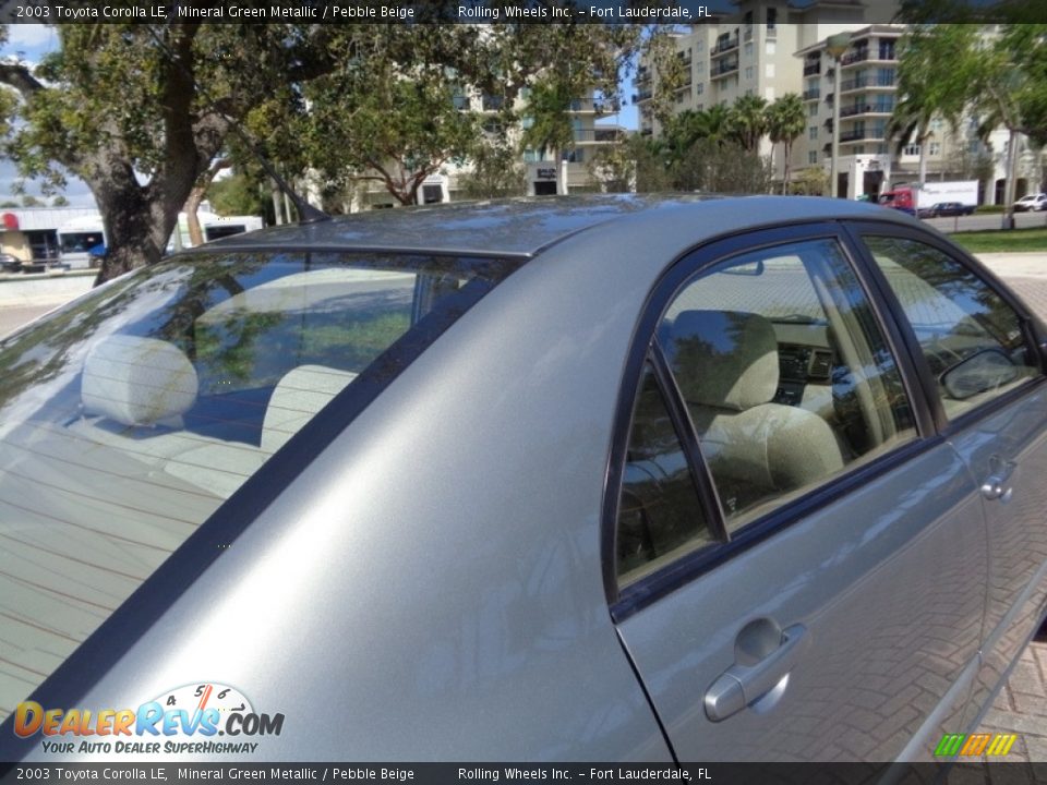 2003 Toyota Corolla LE Mineral Green Metallic / Pebble Beige Photo #25