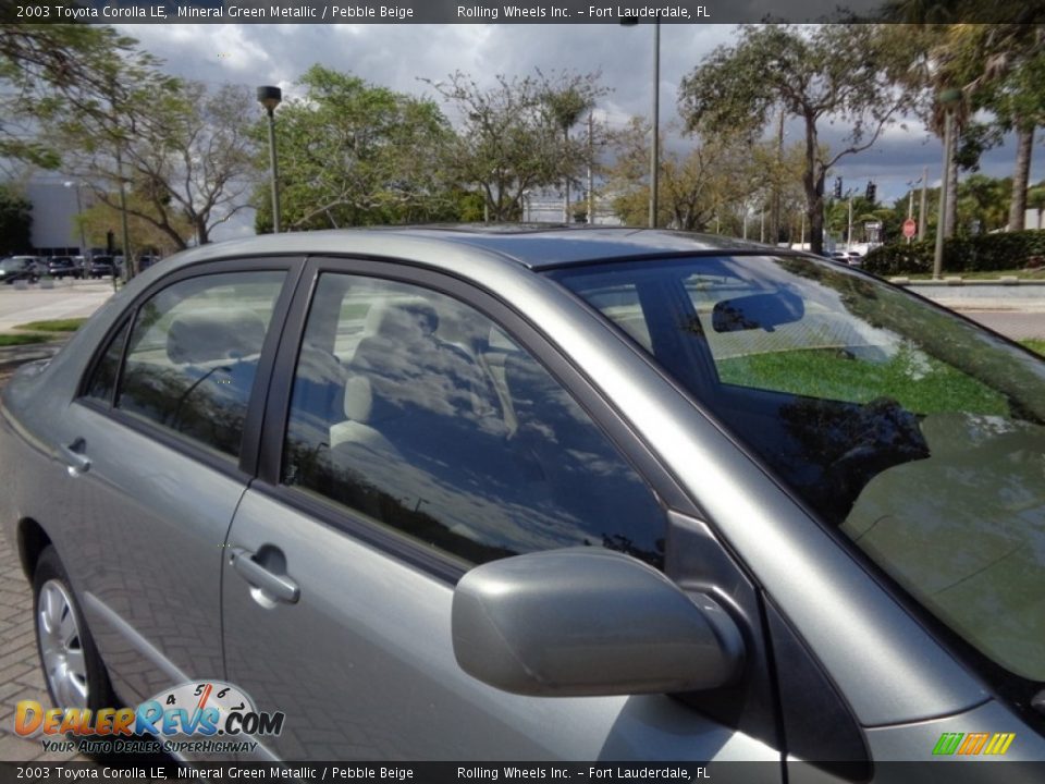 2003 Toyota Corolla LE Mineral Green Metallic / Pebble Beige Photo #27