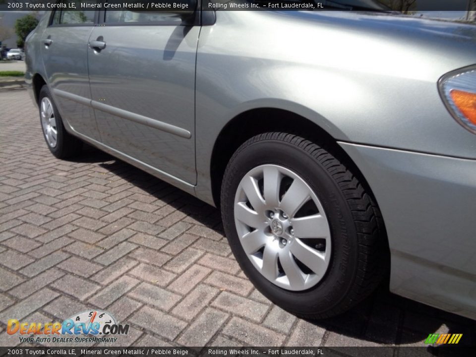 2003 Toyota Corolla LE Mineral Green Metallic / Pebble Beige Photo #29