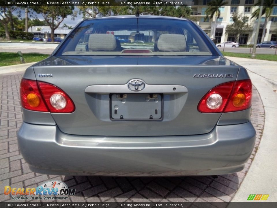 2003 Toyota Corolla LE Mineral Green Metallic / Pebble Beige Photo #31