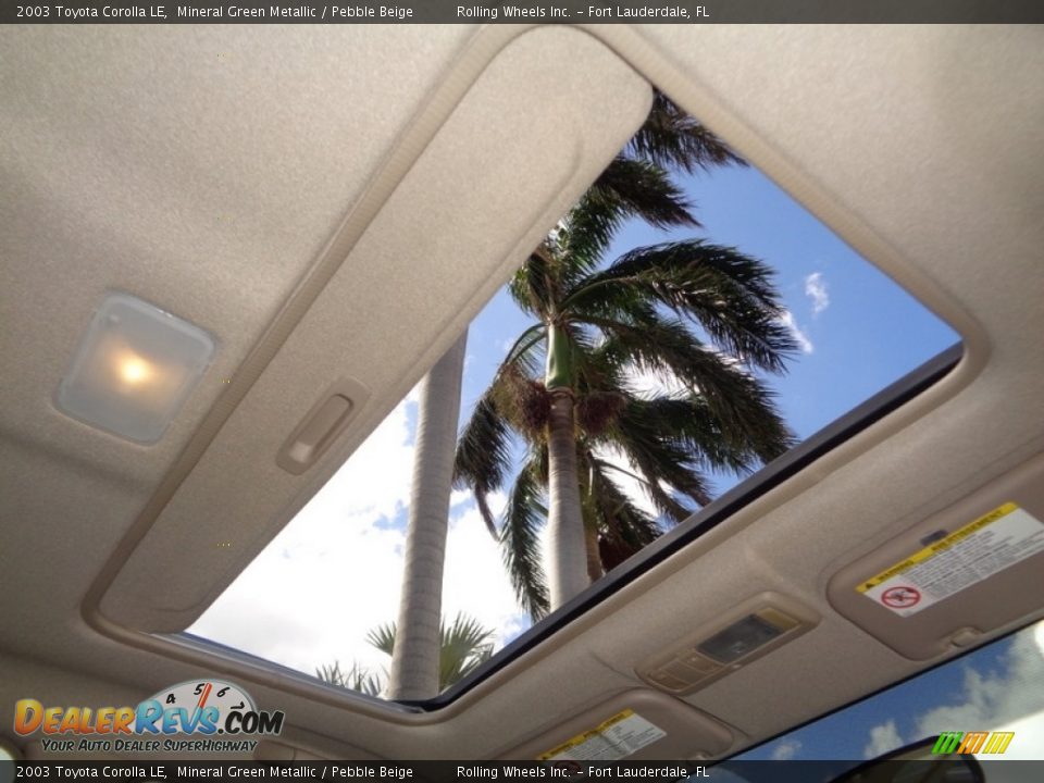 2003 Toyota Corolla LE Mineral Green Metallic / Pebble Beige Photo #32