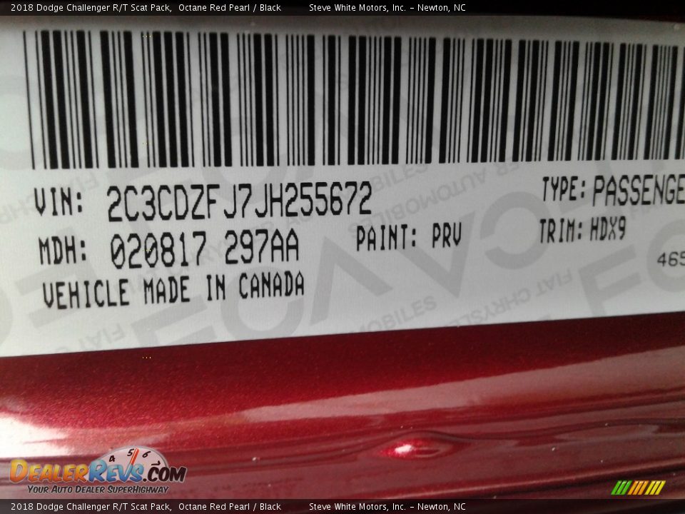 2018 Dodge Challenger R/T Scat Pack Octane Red Pearl / Black Photo #34