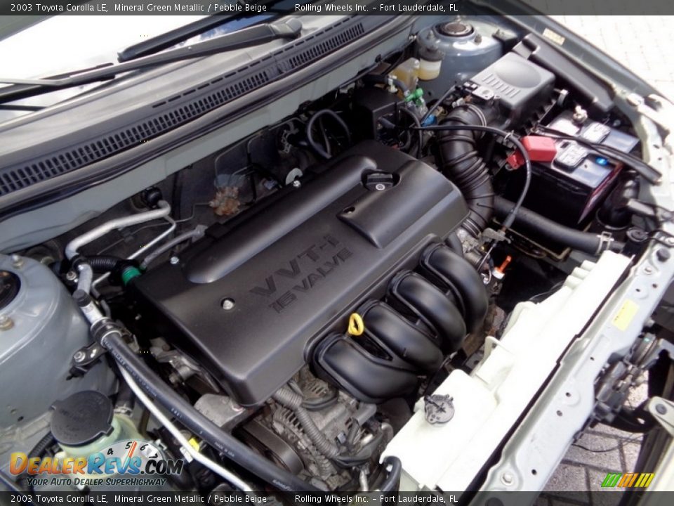 2003 Toyota Corolla LE Mineral Green Metallic / Pebble Beige Photo #34