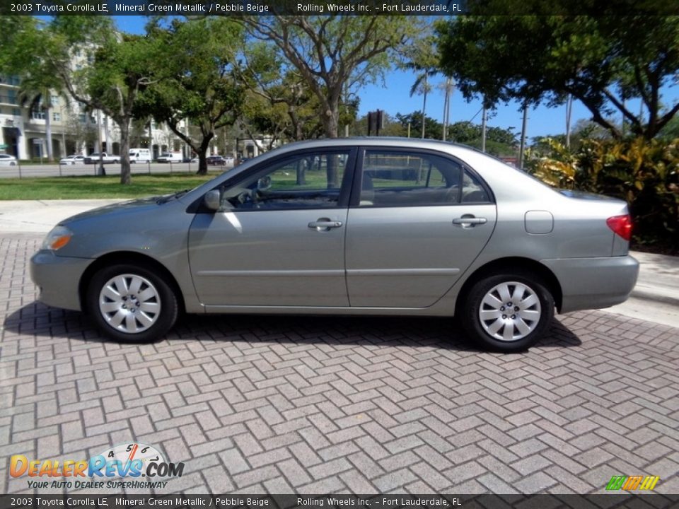 2003 Toyota Corolla LE Mineral Green Metallic / Pebble Beige Photo #35