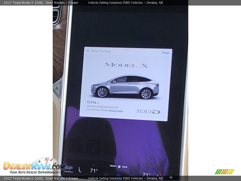 2017 Tesla Model X 100D Silver Metallic / Cream Photo #29