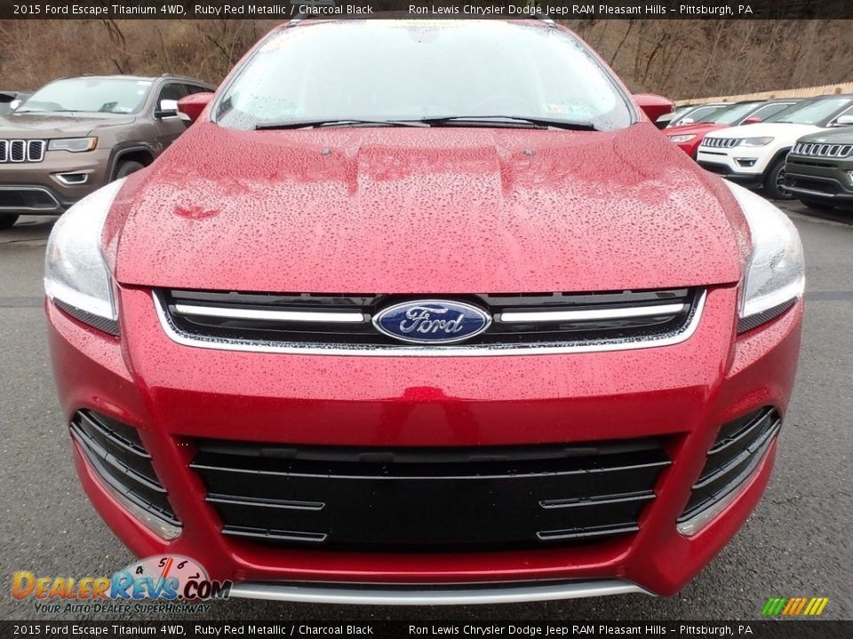 2015 Ford Escape Titanium 4WD Ruby Red Metallic / Charcoal Black Photo #9