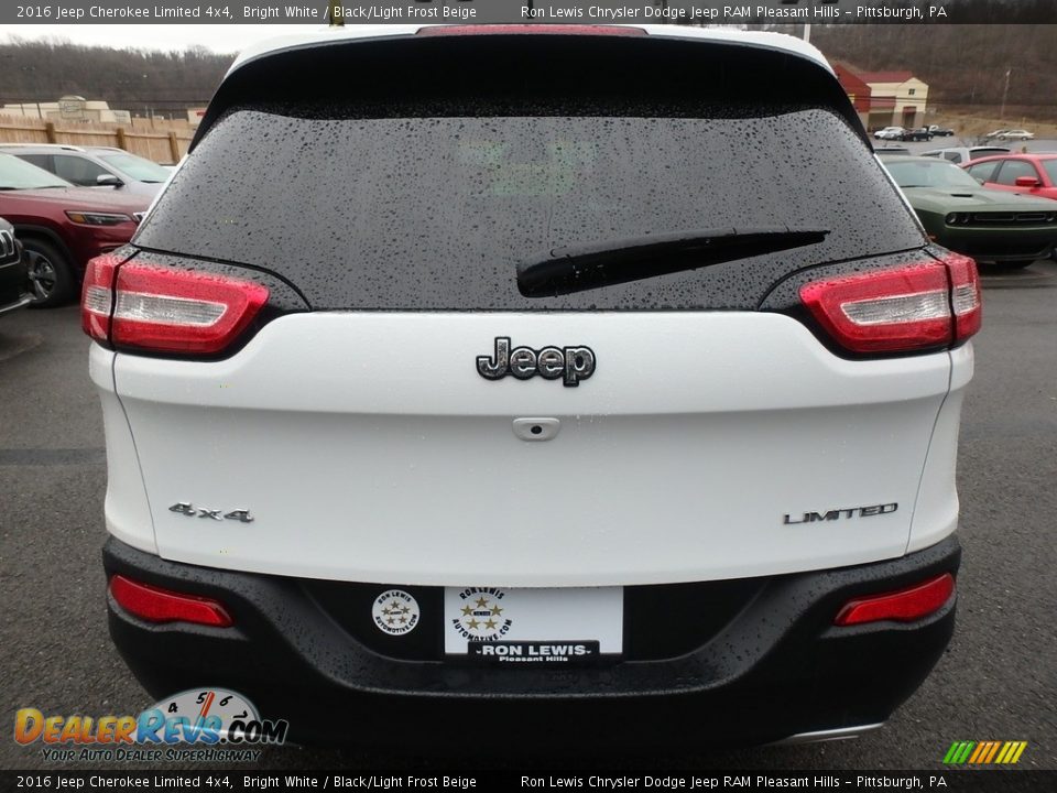 2016 Jeep Cherokee Limited 4x4 Bright White / Black/Light Frost Beige Photo #4