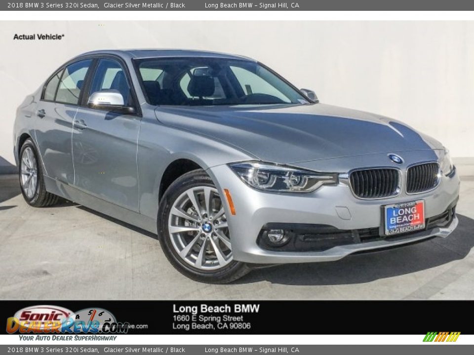 2018 BMW 3 Series 320i Sedan Glacier Silver Metallic / Black Photo #1