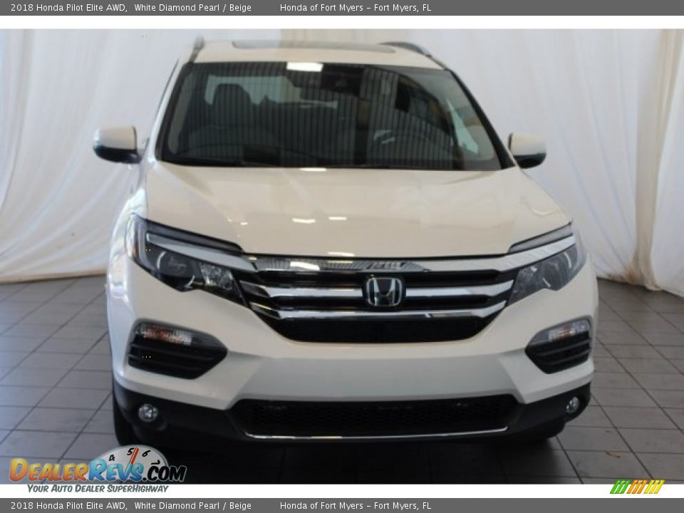 2018 Honda Pilot Elite AWD White Diamond Pearl / Beige Photo #4