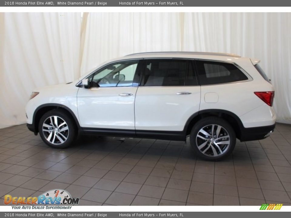 2018 Honda Pilot Elite AWD White Diamond Pearl / Beige Photo #5