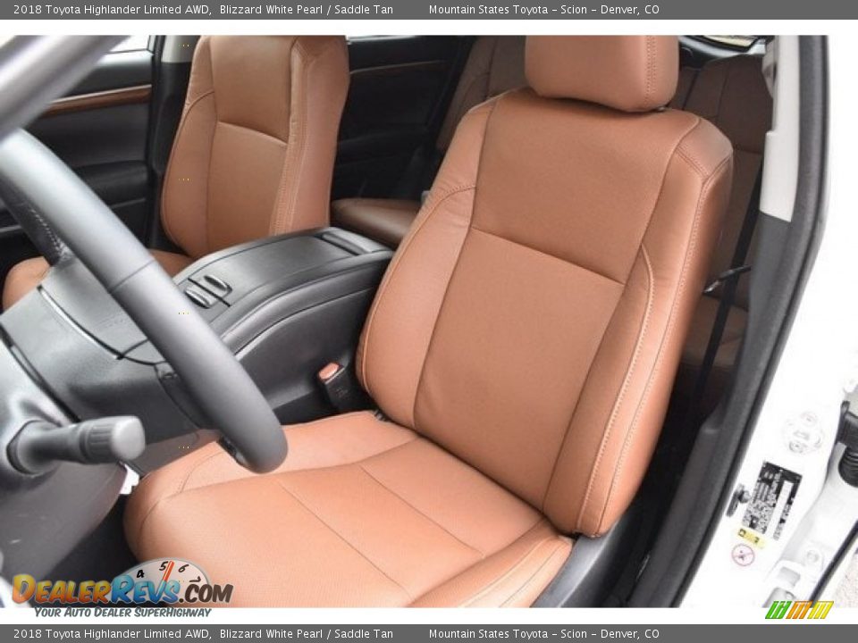 2018 Toyota Highlander Limited AWD Blizzard White Pearl / Saddle Tan Photo #7