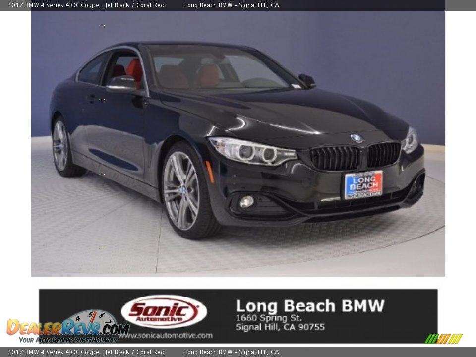 2017 BMW 4 Series 430i Coupe Jet Black / Coral Red Photo #1