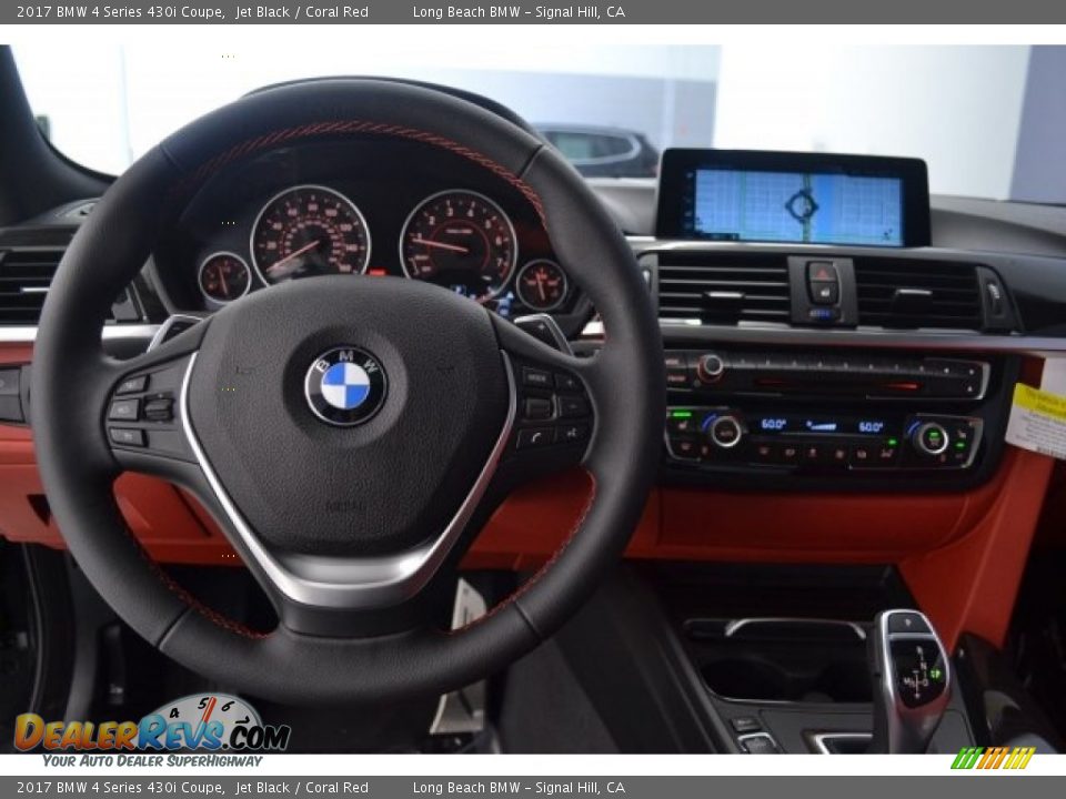 2017 BMW 4 Series 430i Coupe Jet Black / Coral Red Photo #14