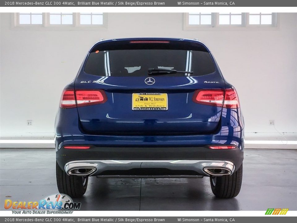 2018 Mercedes-Benz GLC 300 4Matic Brilliant Blue Metallic / Silk Beige/Espresso Brown Photo #4