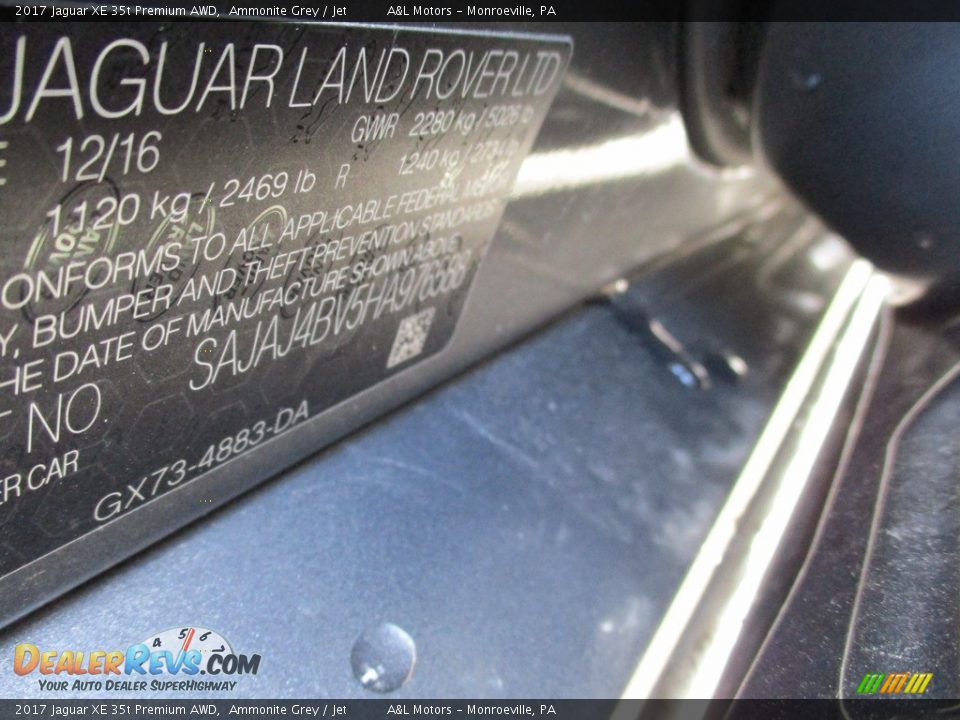 2017 Jaguar XE 35t Premium AWD Ammonite Grey / Jet Photo #19