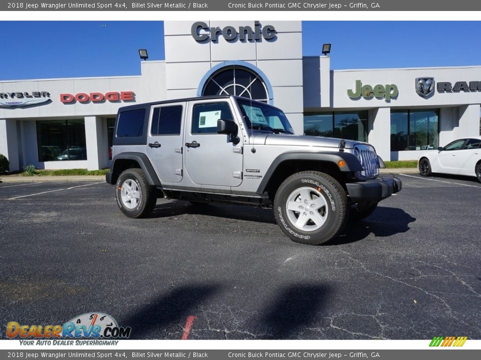 2018 Jeep Wrangler Unlimited Sport 4x4 Billet Silver Metallic / Black Photo #1