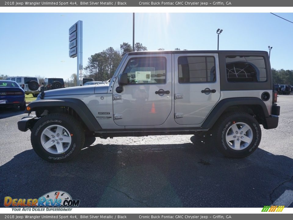 2018 Jeep Wrangler Unlimited Sport 4x4 Billet Silver Metallic / Black Photo #4