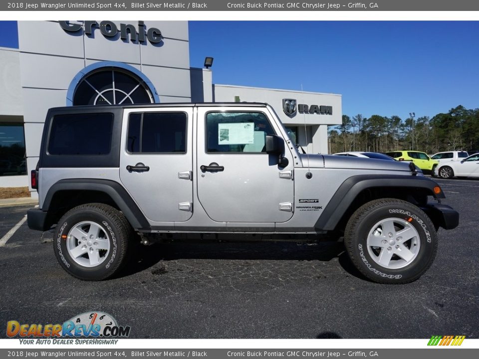 2018 Jeep Wrangler Unlimited Sport 4x4 Billet Silver Metallic / Black Photo #10