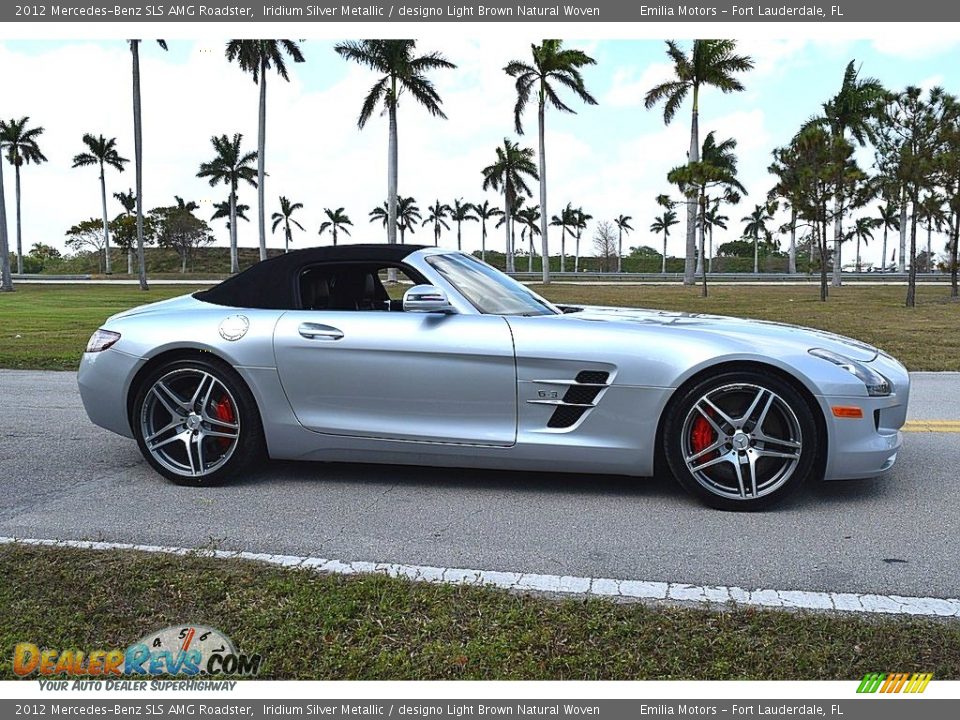 2012 Mercedes-Benz SLS AMG Roadster Iridium Silver Metallic / designo Light Brown Natural Woven Photo #4