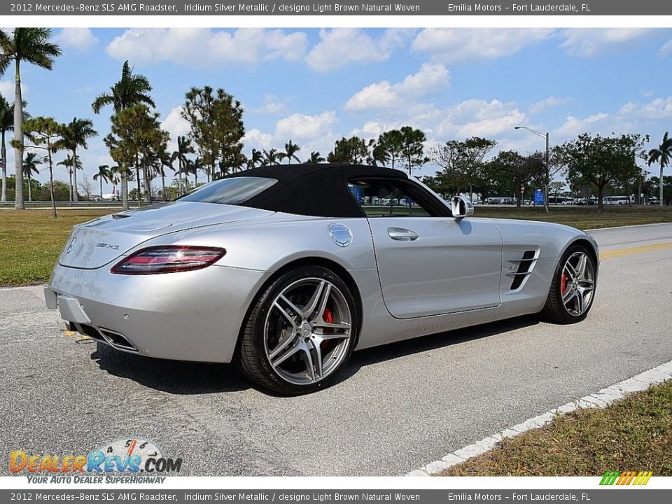 2012 Mercedes-Benz SLS AMG Roadster Iridium Silver Metallic / designo Light Brown Natural Woven Photo #5