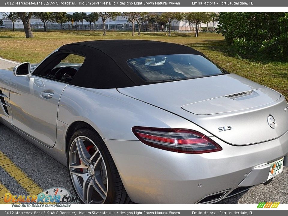 2012 Mercedes-Benz SLS AMG Roadster Iridium Silver Metallic / designo Light Brown Natural Woven Photo #6