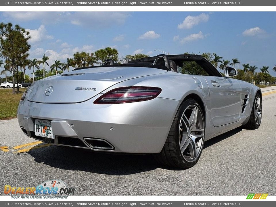 2012 Mercedes-Benz SLS AMG Roadster Iridium Silver Metallic / designo Light Brown Natural Woven Photo #15