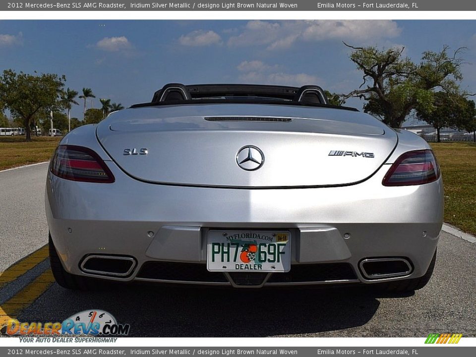 2012 Mercedes-Benz SLS AMG Roadster Iridium Silver Metallic / designo Light Brown Natural Woven Photo #20