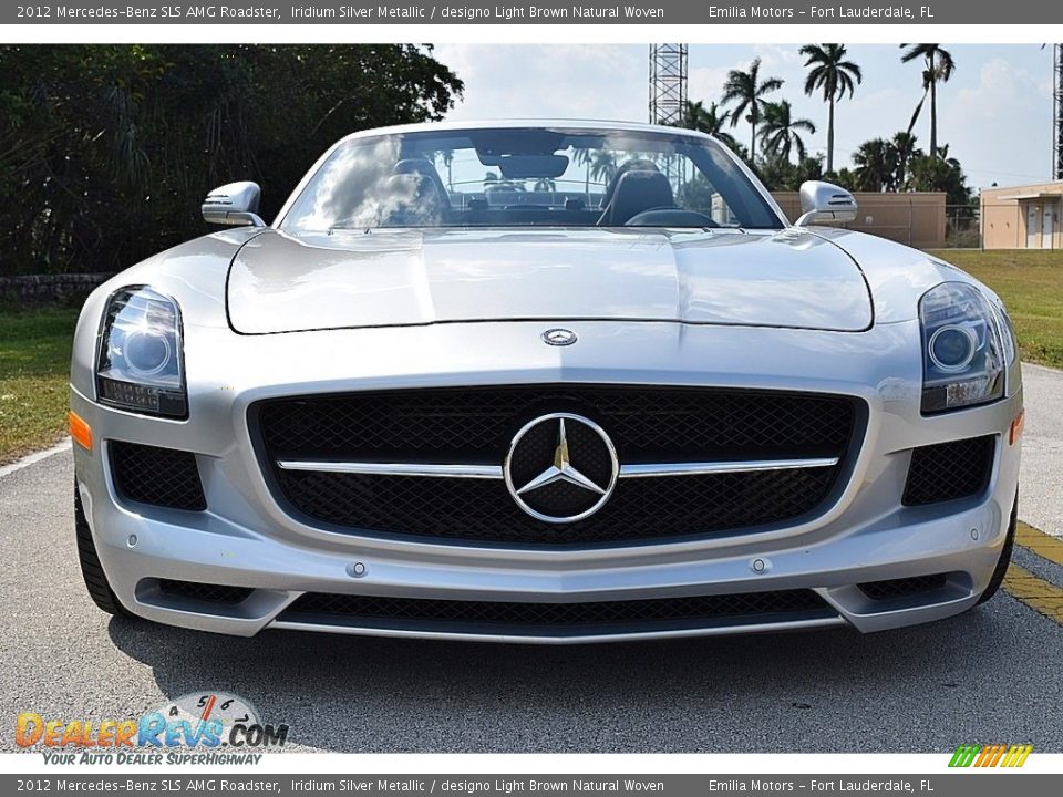 2012 Mercedes-Benz SLS AMG Roadster Iridium Silver Metallic / designo Light Brown Natural Woven Photo #23