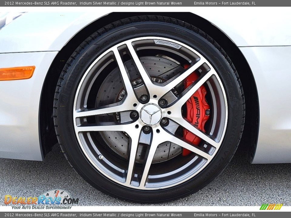 2012 Mercedes-Benz SLS AMG Roadster Iridium Silver Metallic / designo Light Brown Natural Woven Photo #27