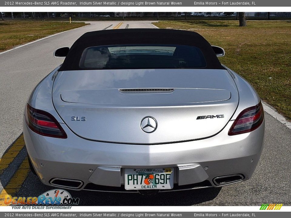 2012 Mercedes-Benz SLS AMG Roadster Iridium Silver Metallic / designo Light Brown Natural Woven Photo #34