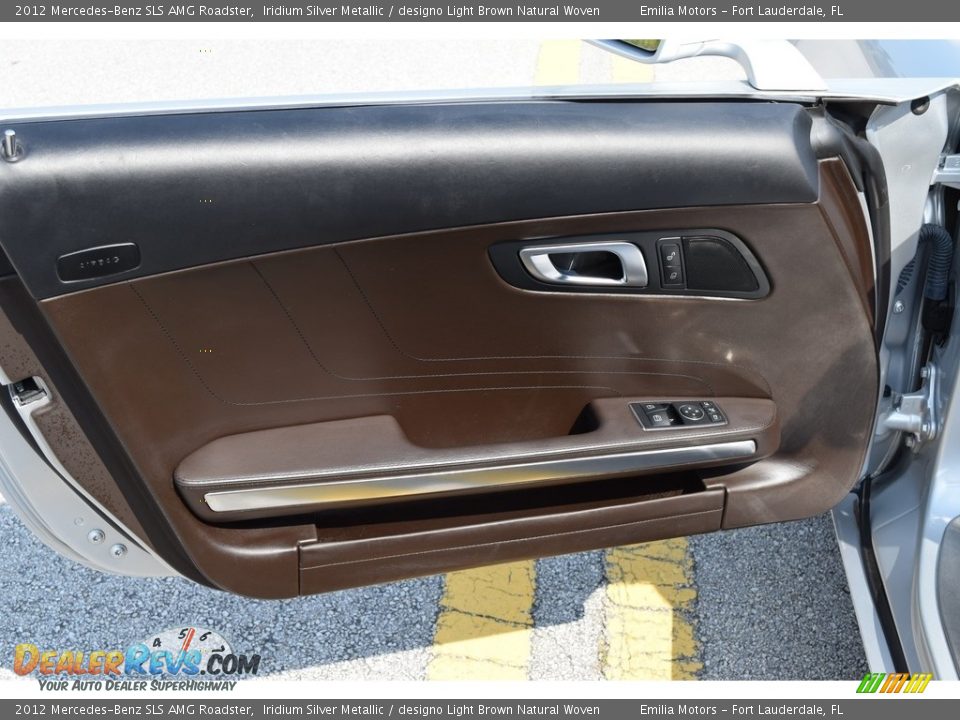 2012 Mercedes-Benz SLS AMG Roadster Iridium Silver Metallic / designo Light Brown Natural Woven Photo #36
