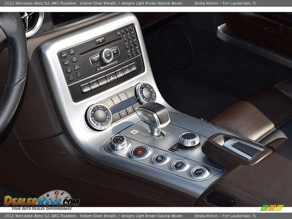 2012 Mercedes-Benz SLS AMG Roadster Iridium Silver Metallic / designo Light Brown Natural Woven Photo #39