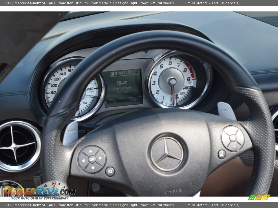 2012 Mercedes-Benz SLS AMG Roadster Iridium Silver Metallic / designo Light Brown Natural Woven Photo #40
