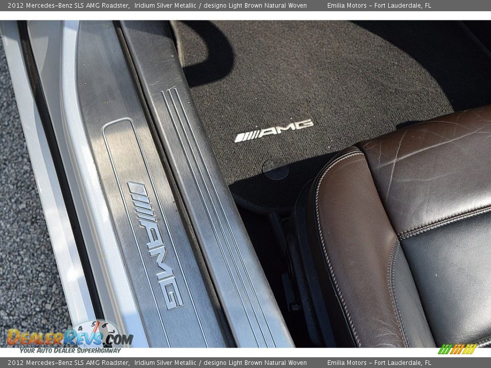 2012 Mercedes-Benz SLS AMG Roadster Iridium Silver Metallic / designo Light Brown Natural Woven Photo #41