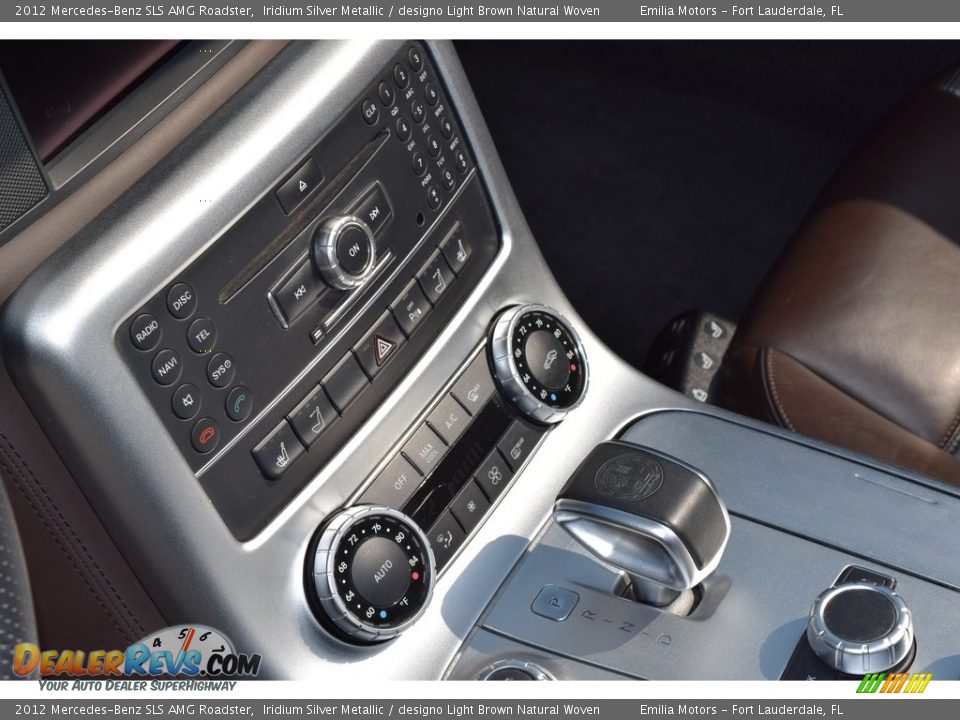 2012 Mercedes-Benz SLS AMG Roadster Iridium Silver Metallic / designo Light Brown Natural Woven Photo #43