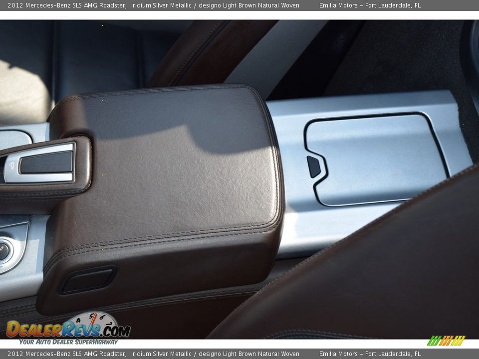 2012 Mercedes-Benz SLS AMG Roadster Iridium Silver Metallic / designo Light Brown Natural Woven Photo #44