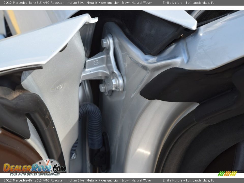 2012 Mercedes-Benz SLS AMG Roadster Iridium Silver Metallic / designo Light Brown Natural Woven Photo #45