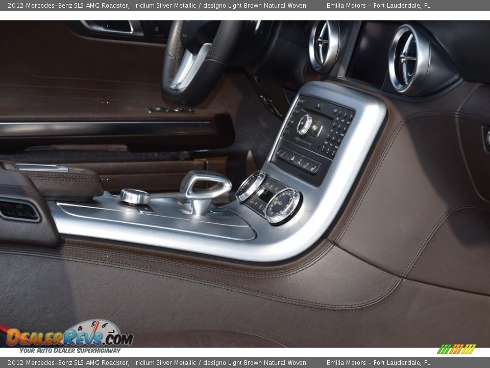 2012 Mercedes-Benz SLS AMG Roadster Iridium Silver Metallic / designo Light Brown Natural Woven Photo #49