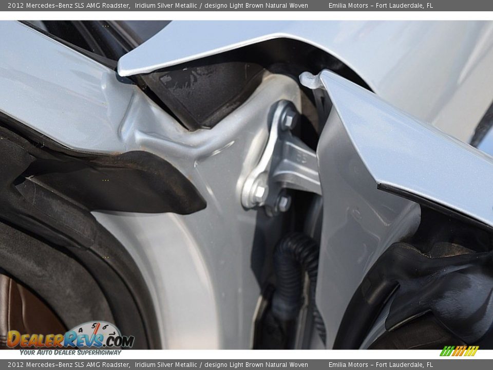 2012 Mercedes-Benz SLS AMG Roadster Iridium Silver Metallic / designo Light Brown Natural Woven Photo #51