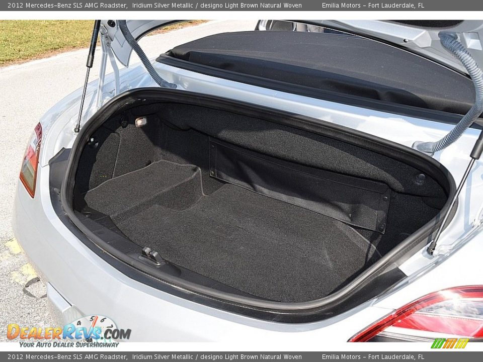 2012 Mercedes-Benz SLS AMG Roadster Iridium Silver Metallic / designo Light Brown Natural Woven Photo #54